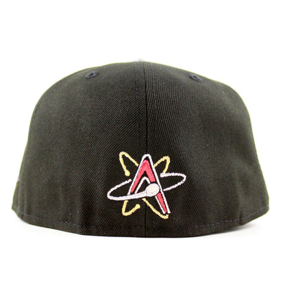 ALBUQUERQUE ISOTOPES Triple A Baseball New Era 59Fifty Fitted Hat (Drip Black Silver Green Under Brim)