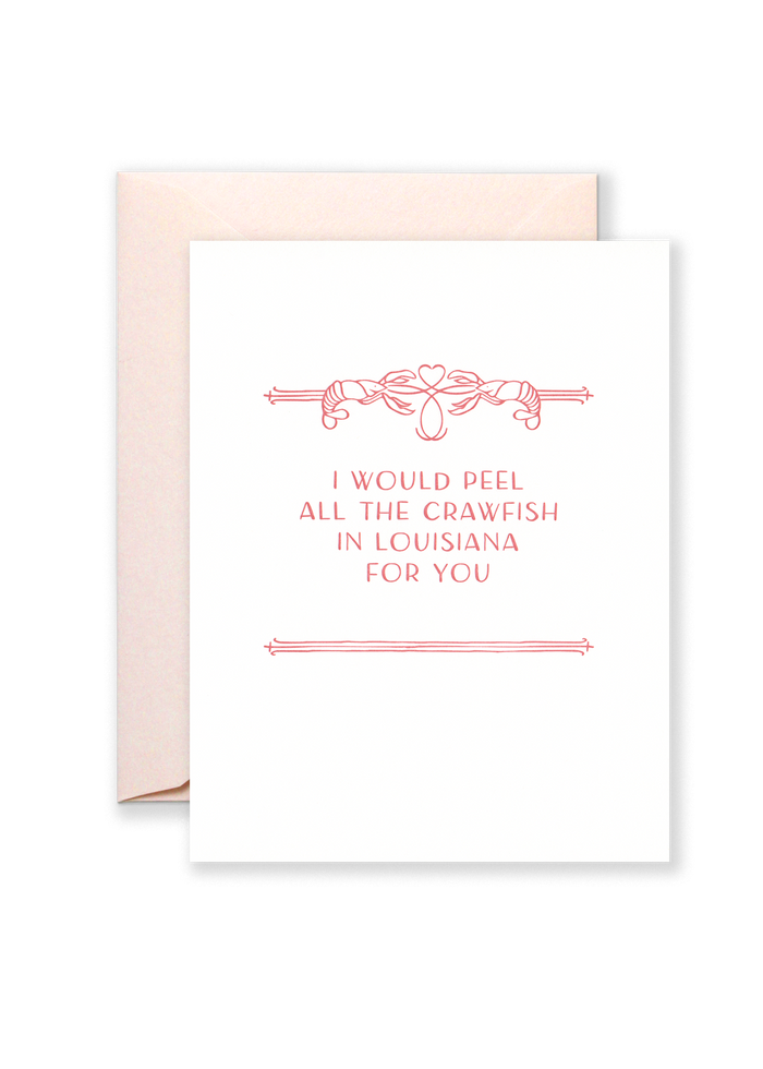 All the Crawfish Letterpress Greeting Card