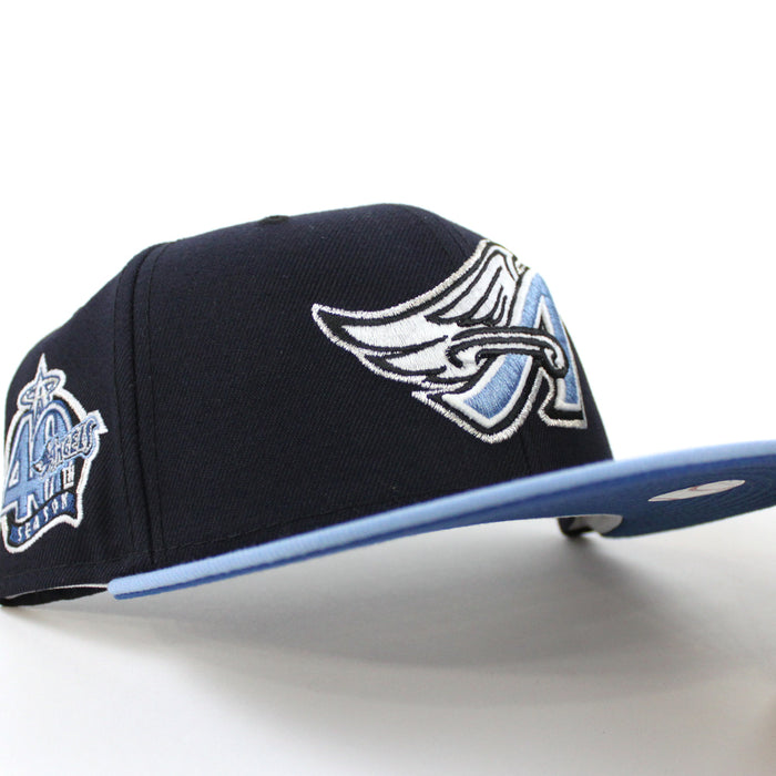 Anaheim Angels 40th Anniversary New Era 59Fifty Fitted Hat (GITD Blue Sky Blue Aqua Under Brim)