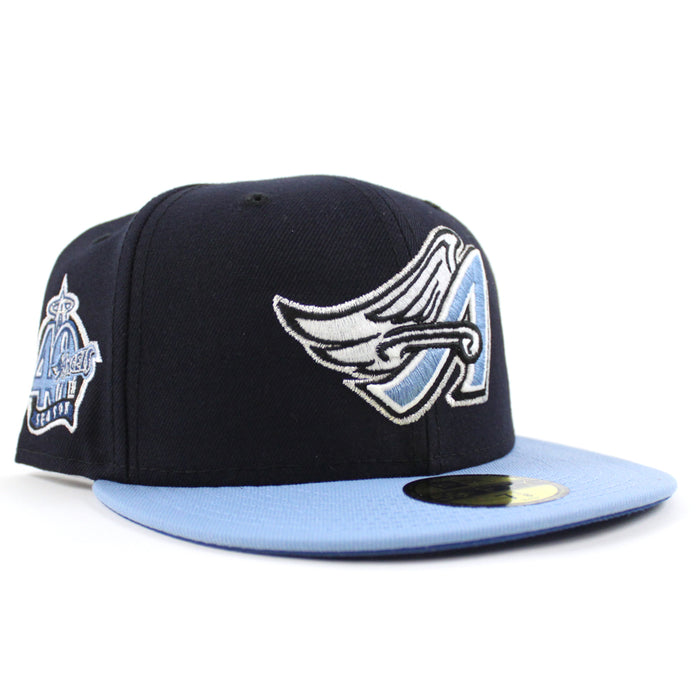 Anaheim Angels 40th Anniversary New Era 59Fifty Fitted Hat (GITD Blue Sky Blue Aqua Under Brim)