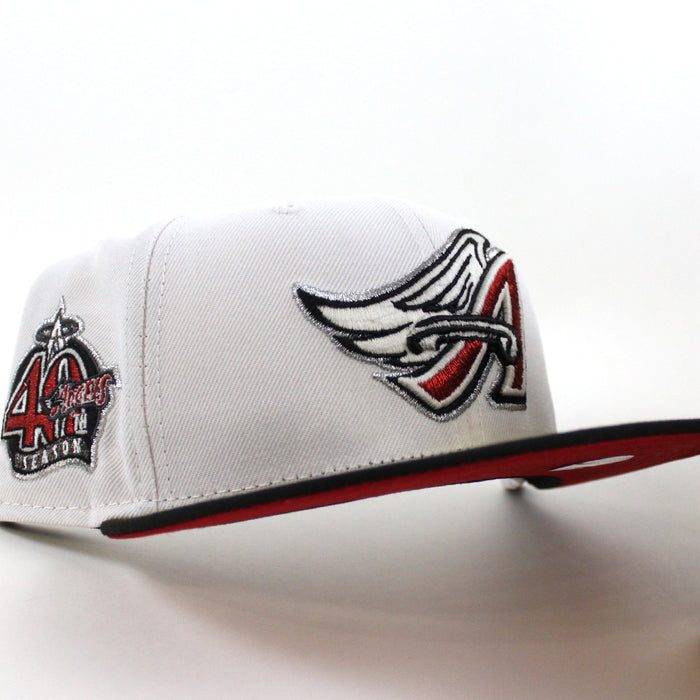 Anaheim Angels 40th Anniversary New Era 59Fifty Fitted Hat (White Black Red Under Brim)