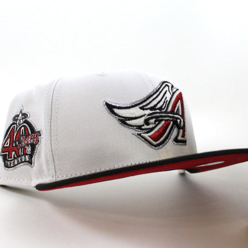 Anaheim Angels 40th Anniversary New Era 59Fifty Fitted Hat (White Black Red Under Brim)
