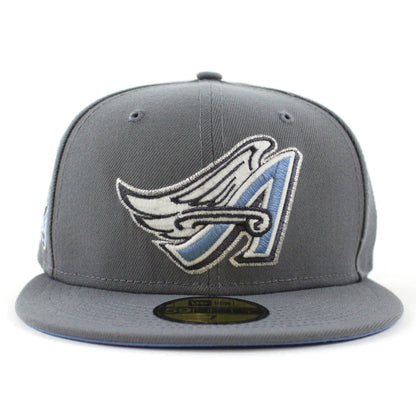 Anaheim Angels 50th Anniversary New Era 59Fifty Fitted Hat (GITD Storm Gray Sky Blue Under Brim)