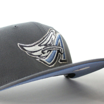 Anaheim Angels 50th Anniversary New Era 59Fifty Fitted Hat (GITD Storm Gray Sky Blue Under Brim)