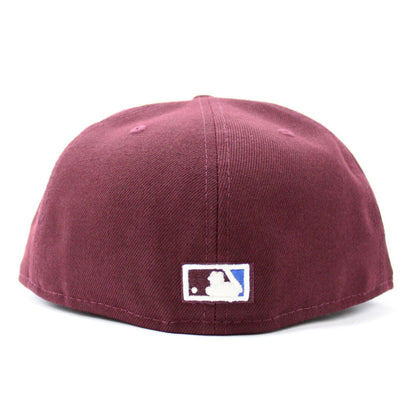 Anaheim Angels 50th Anniversary New Era 59Fifty Fitted Hat (Glow in the Dark Maroon Blue Under Brim)