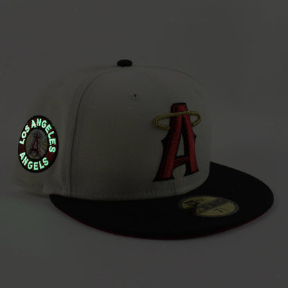 Anaheim Angels A City Connect New Era 59Fifty Fitted Hat (Chrome Black Scarlet Under Brim)