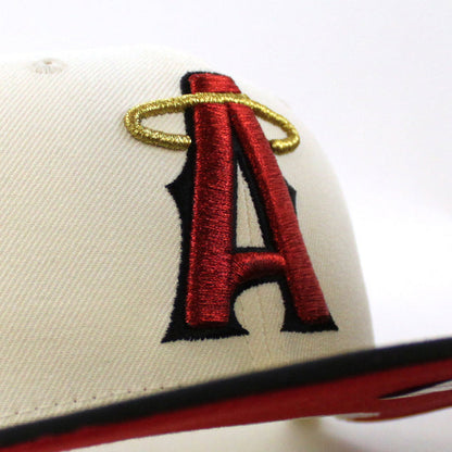 Anaheim Angels A City Connect New Era 59Fifty Fitted Hat (Chrome Black Scarlet Under Brim)