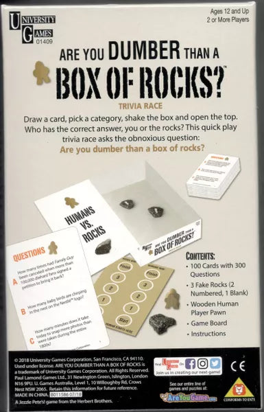 Are You Dumber Than a Box of Rocks Game