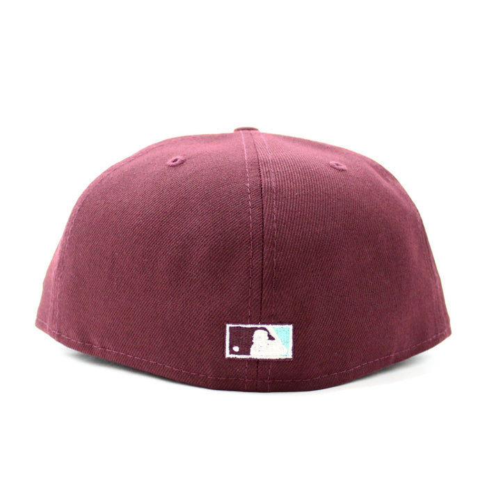 Arizona Diamondbacks 1998 INAUGURAL SEASON New Era 59Fifty Fitted Hat (Glow in the Dark Maroon Mint Under Brim)