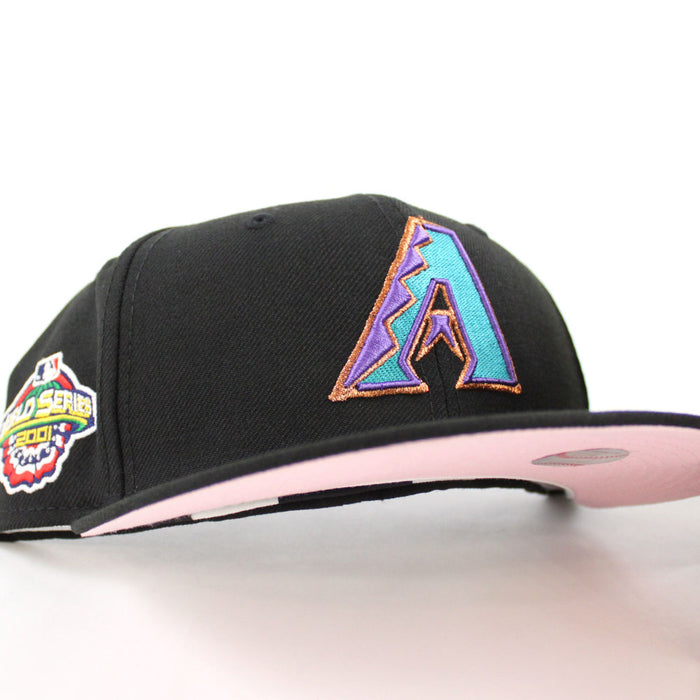 Arizona Diamondbacks 2001 World Series New Era 59Fifty Fitted Hat (Black ALT Pink Under Brim)