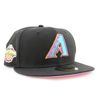 Arizona Diamondbacks 2001 World Series New Era 59Fifty Fitted Hat (Black ALT Pink Under Brim)