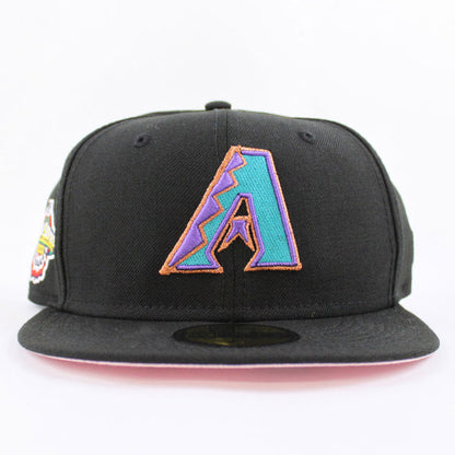 Arizona Diamondbacks 2001 World Series New Era 59Fifty Fitted Hat (Black ALT Pink Under Brim)
