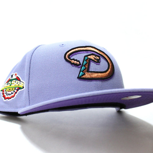 Arizona Diamondbacks 2001 World Series New Era 59Fifty Fitted Hat (Lavender Purple Under Brim)