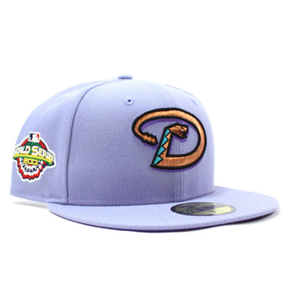 Arizona Diamondbacks 2001 World Series New Era 59Fifty Fitted Hat (Lavender Purple Under Brim)