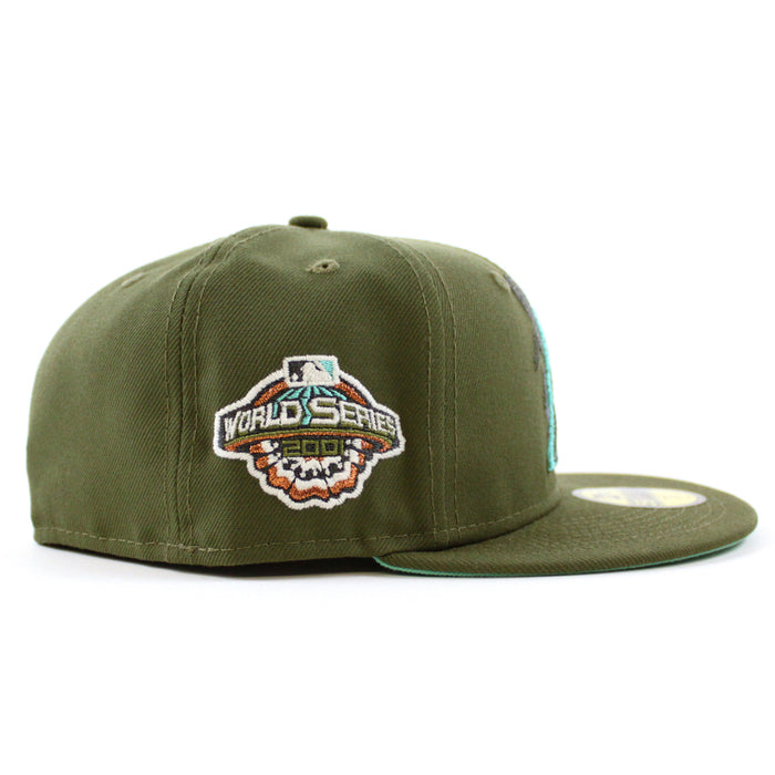 Arizona Diamondbacks 2001 World Series New Era 59Fifty Fitted Hat (Olive Mint Under Brim)