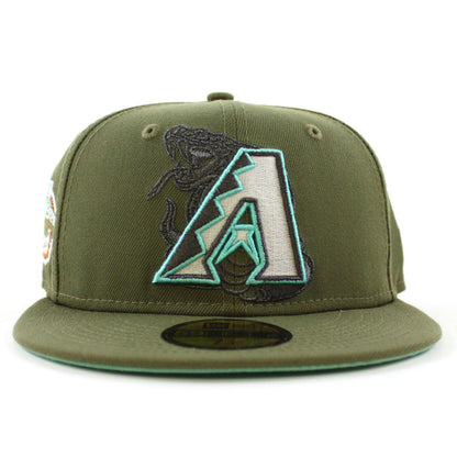 Arizona Diamondbacks 2001 World Series New Era 59Fifty Fitted Hat (Olive Mint Under Brim)