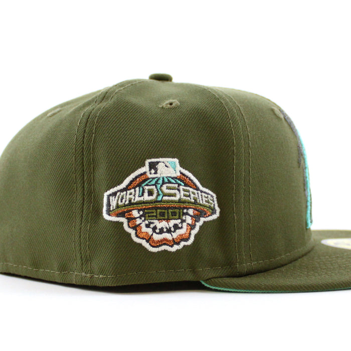 Arizona Diamondbacks 2001 World Series New Era 59Fifty Fitted Hat (Olive Mint Under Brim)