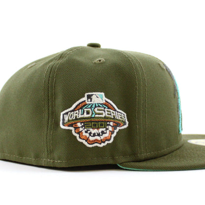 Arizona Diamondbacks 2001 World Series New Era 59Fifty Fitted Hat (Olive Mint Under Brim)