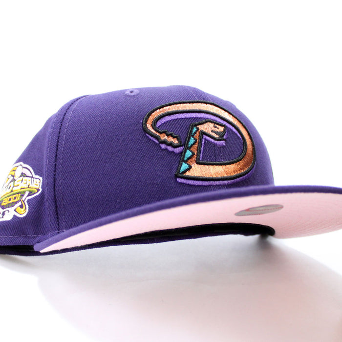 Arizona Diamondbacks 2001 World Series New Era 59Fifty Fitted Hat (Purple Pink Under Brim)