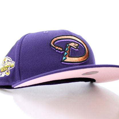 Arizona Diamondbacks 2001 World Series New Era 59Fifty Fitted Hat (Purple Pink Under Brim)