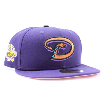 Arizona Diamondbacks 2001 World Series New Era 59Fifty Fitted Hat (Purple Pink Under Brim)