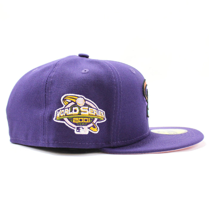 Arizona Diamondbacks 2001 World Series New Era 59Fifty Fitted Hat (Purple Pink Under Brim)