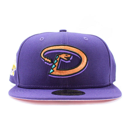 Arizona Diamondbacks 2001 World Series New Era 59Fifty Fitted Hat (Purple Pink Under Brim)