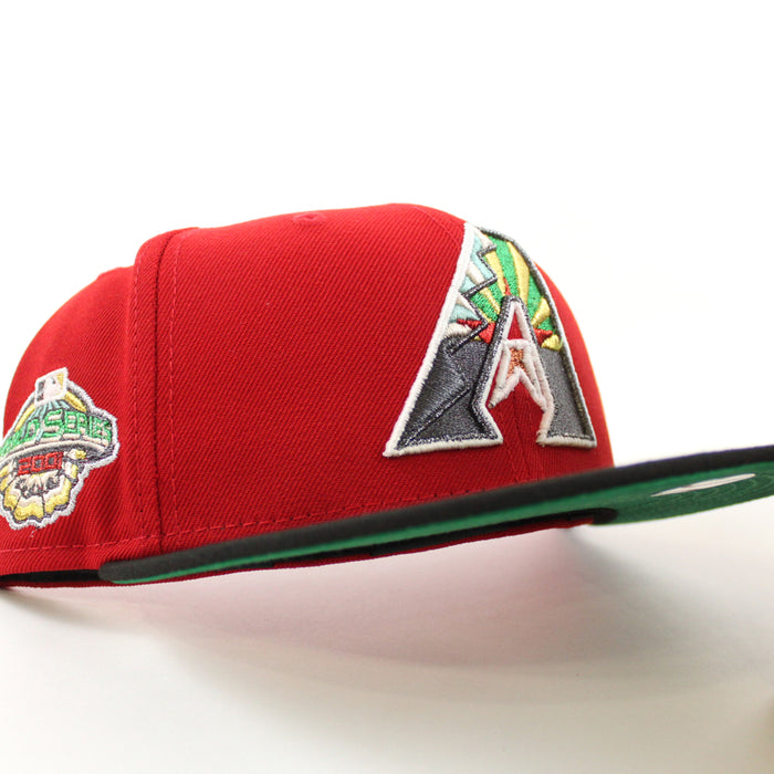 Arizona Diamondbacks 2001 World Series New Era 59Fifty Fitted Hat (Scarlet Black Green Under Brim)