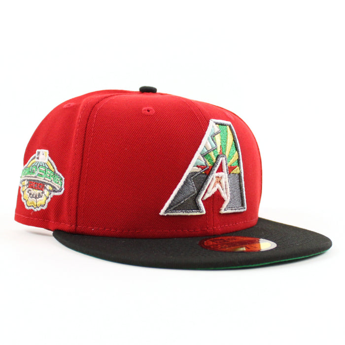 Arizona Diamondbacks 2001 World Series New Era 59Fifty Fitted Hat (Scarlet Black Green Under Brim)