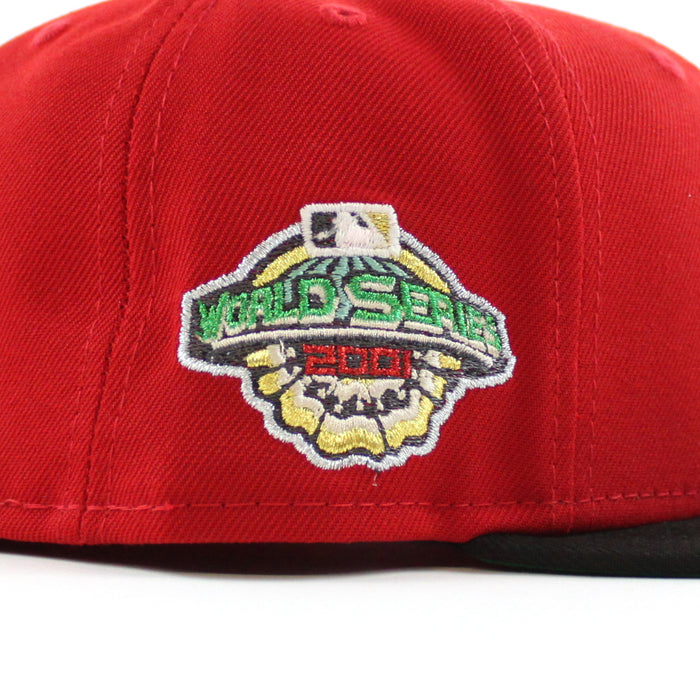 Arizona Diamondbacks 2001 World Series New Era 59Fifty Fitted Hat (Scarlet Black Green Under Brim)
