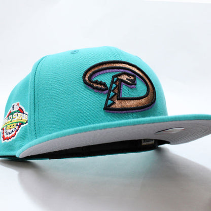 Arizona Diamondbacks 2001 World Series New Era 59Fifty Fitted Hat (Teal Gray Under Brim)