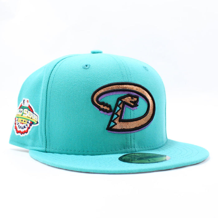 Arizona Diamondbacks 2001 World Series New Era 59Fifty Fitted Hat (Teal Gray Under Brim)