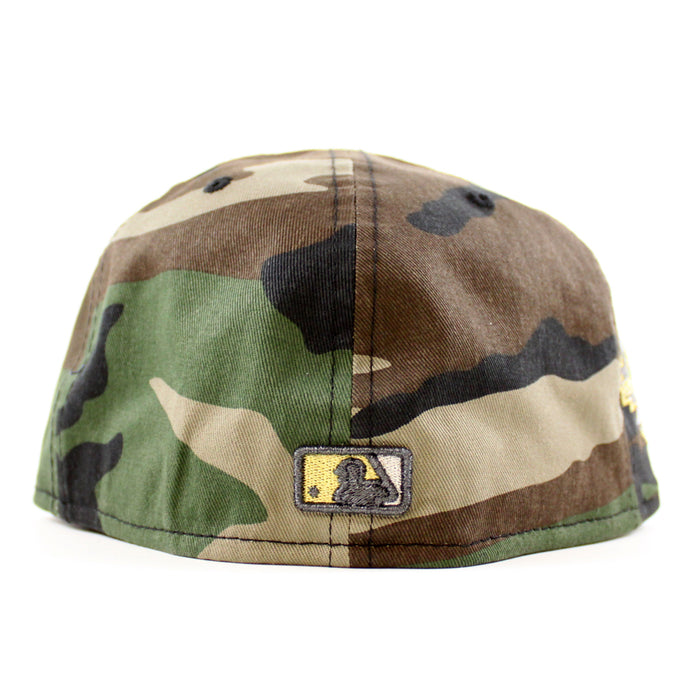 Arizona Diamondbacks 25th Anniversary New Era 59Fifty Fitted Hat (WoodLand Camo Chrome White Green Under Brim)