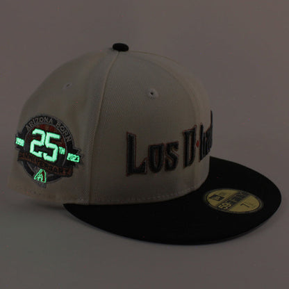 Arizona Diamondbacks (Los D backs) Arizona Born 25Th Anniversary New Era 59Fifty Fitted Hat (Chrome White Black Gray Under Brim)