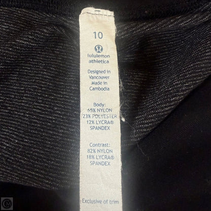 Athletic Leggings By Lululemon In Black, Size: 10