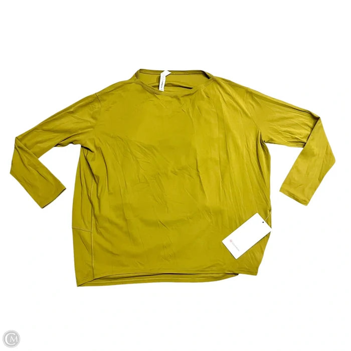 Athletic Top Long Sleeve Crewneck By Lululemon In Chartreuse, Size: S