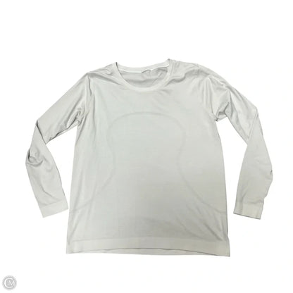 Athletic Top Long Sleeve Crewneck By Lululemon In Grey & White, Size: M