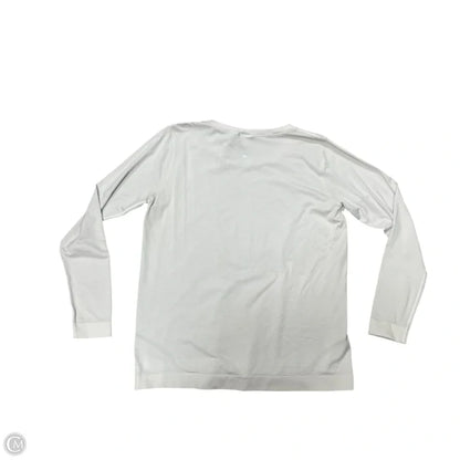 Athletic Top Long Sleeve Crewneck By Lululemon In Grey & White, Size: M