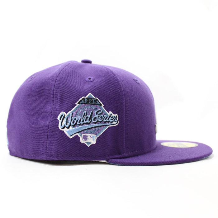 Atlanta Braves 1995 World Series New Era 59Fifty Fitted Hat V2 (Light Purple Sky Blue Under Brim)