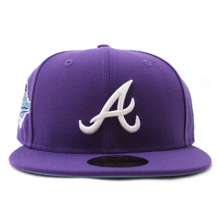 Atlanta Braves 1995 World Series New Era 59Fifty Fitted Hat V2 (Light Purple Sky Blue Under Brim)