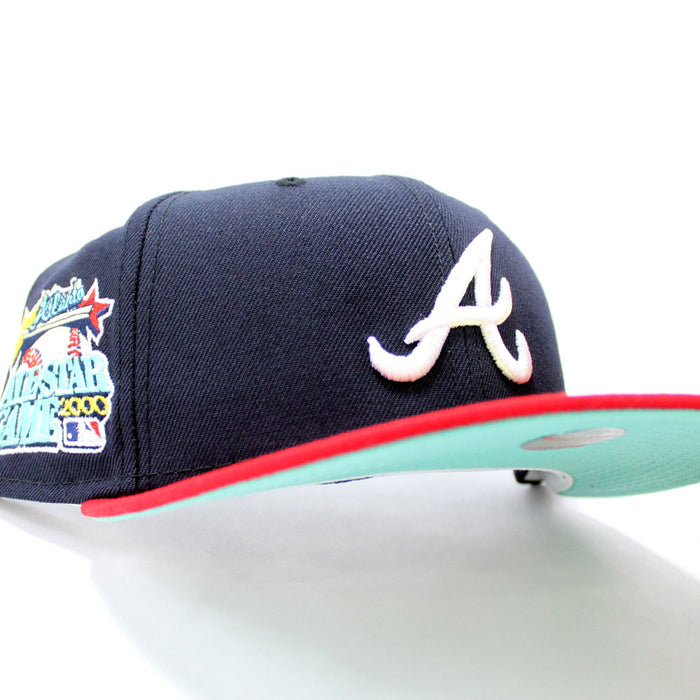 Atlanta Braves 2000 All Star Game New Era 59Fifty Fitted Hat (Navy Red Mint Under Brim)