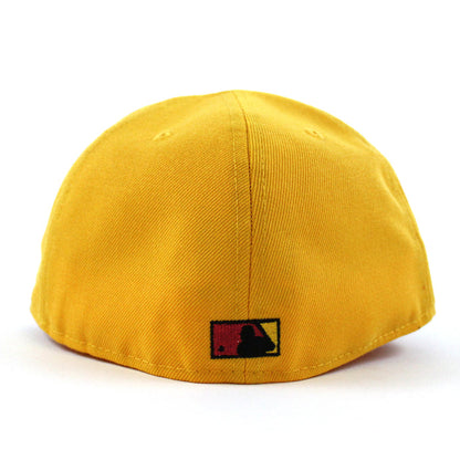 Atlanta Braves Inaugural Season 2017 New Era 59Fifty Fitted Hat (GITD Gold Black Red Under Brim)