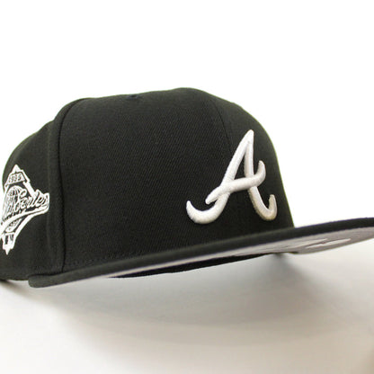 Atlanta Braves World Series New Era 59Fifty Fitted hat (Black White Gray Under Brim)