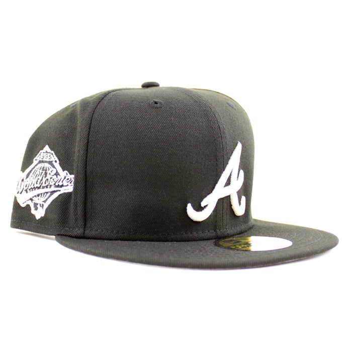 Atlanta Braves World Series New Era 59Fifty Fitted hat (Black White Gray Under Brim)