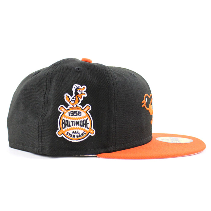 Baltimore Orioles 1958 All-Star Game 59Fifty New Era Fitted Hat (Black Orange Pink Under Brim)