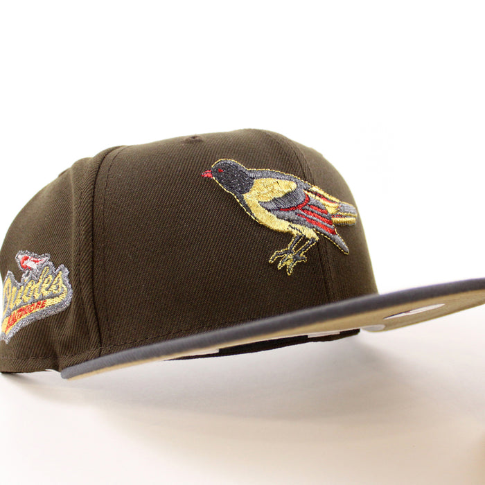 Baltimore Orioles 1992 - 1994 59Fifty New Era Fitted Hat (Walnut Graphite Khaki Under Brim)