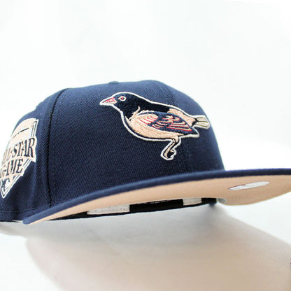 Baltimore Orioles 1992 All-Star Game 59Fifty New Era Fitted Hat (Dark Navy Peach Under Brim)