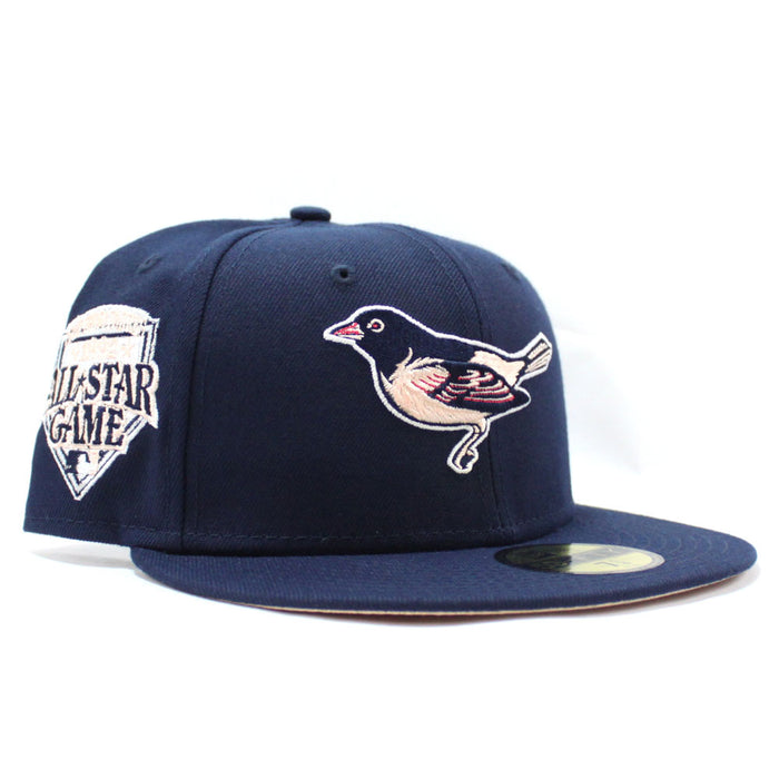 Baltimore Orioles 1992 All-Star Game 59Fifty New Era Fitted Hat (Dark Navy Peach Under Brim)
