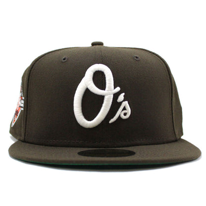Baltimore Orioles 50TH Anniversary World Series Champs New Era 59Fifty Fitted Hat (Glow in the Dark Walnut Green Under Brim)