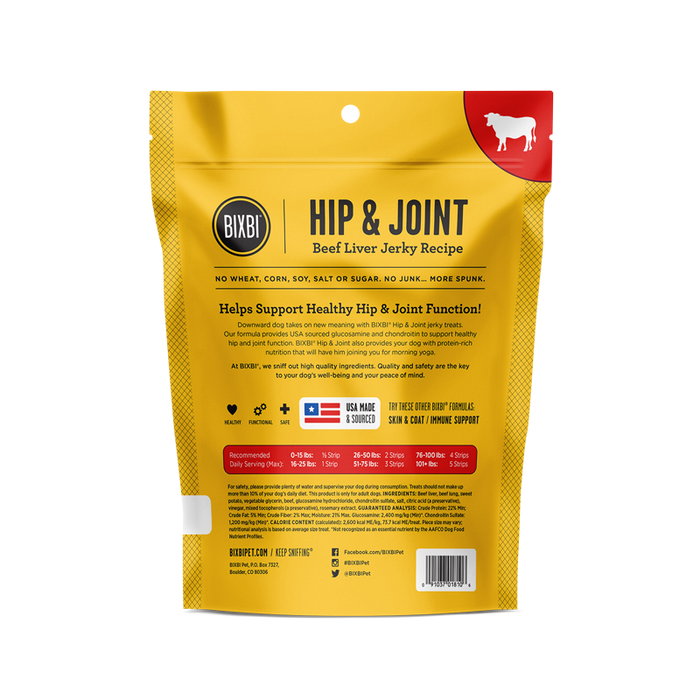 Bixbi Hip & Joint Beef Liver Jerky Dog Treat